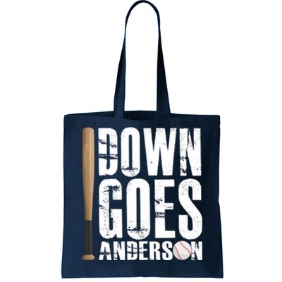 Down Goes Anderson Baseball Tote Bag