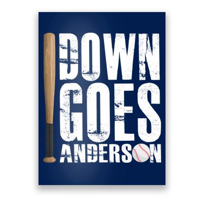 Down Goes Anderson Baseball Poster