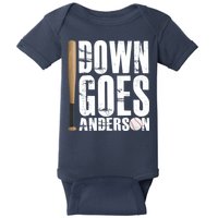 Down Goes Anderson Baseball Baby Bodysuit
