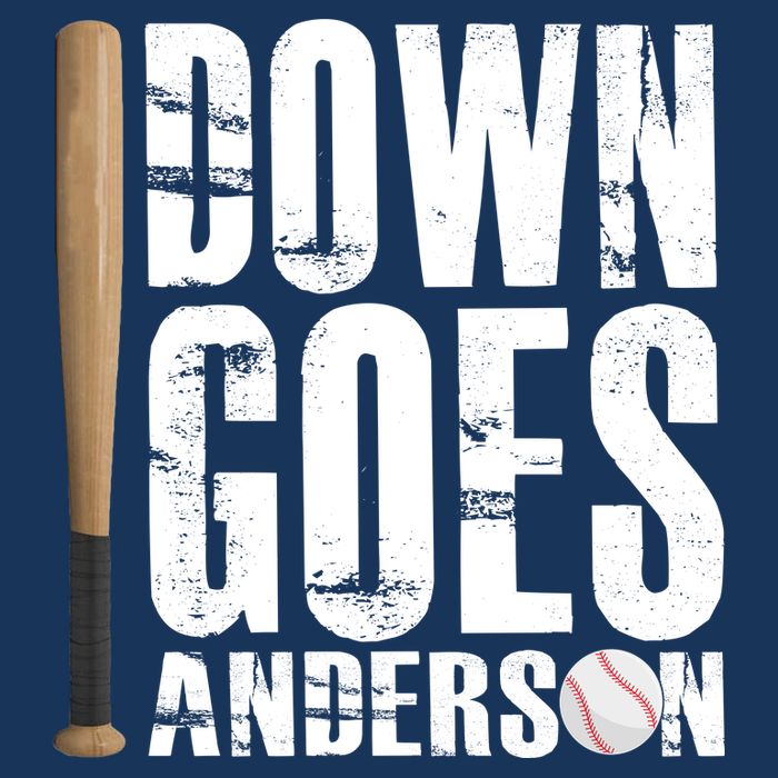 Down Goes Anderson Baseball Baby Bodysuit