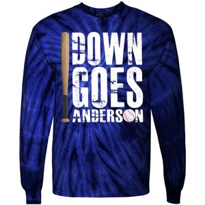 Down Goes Anderson Baseball Tie-Dye Long Sleeve Shirt