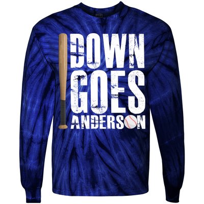 Down Goes Anderson Baseball Tie-Dye Long Sleeve Shirt