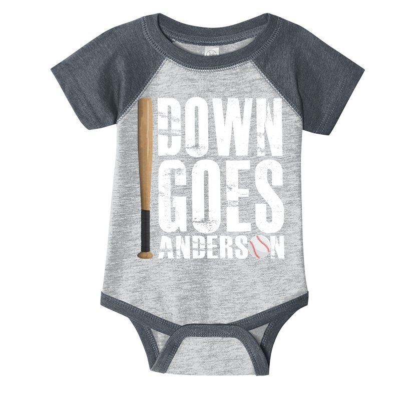Down Goes Anderson Baseball Infant Baby Jersey Bodysuit