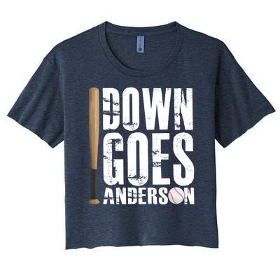 Down Goes Anderson Baseball Women's Crop Top Tee