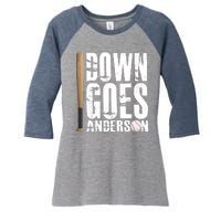 Down Goes Anderson Baseball Women's Tri-Blend 3/4-Sleeve Raglan Shirt