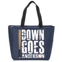 Down Goes Anderson Baseball Zip Tote Bag