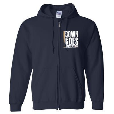 Down Goes Anderson Baseball Full Zip Hoodie