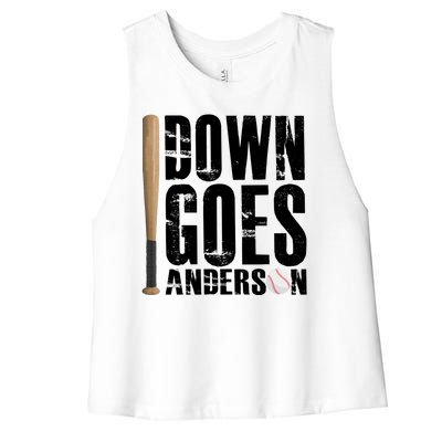 Down Goes Anderson Baseball Women's Racerback Cropped Tank