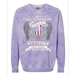 Dad Grandpa And A Veteran Proud American Veteran Grandfather Gift Colorblast Crewneck Sweatshirt