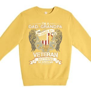 Dad Grandpa And A Veteran Proud American Veteran Grandfather Gift Premium Crewneck Sweatshirt