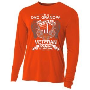 Dad Grandpa And A Veteran Proud American Veteran Grandfather Gift Cooling Performance Long Sleeve Crew