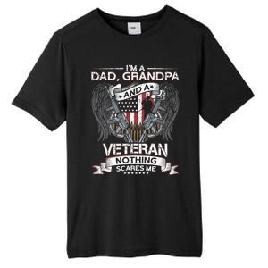 Dad Grandpa And A Veteran Proud American Veteran Grandfather Gift Tall Fusion ChromaSoft Performance T-Shirt