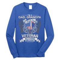 Dad Grandpa And A Veteran Proud American Veteran Grandfather Gift Long Sleeve Shirt