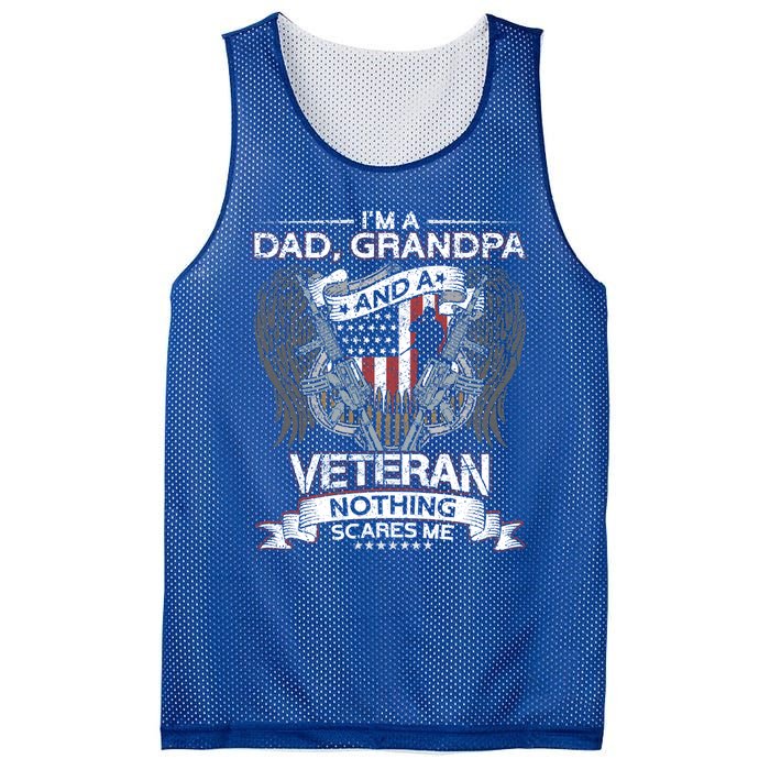 Dad Grandpa And A Veteran Proud American Veteran Grandfather Gift Mesh Reversible Basketball Jersey Tank