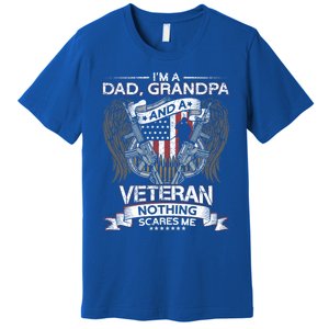 Dad Grandpa And A Veteran Proud American Veteran Grandfather Gift Premium T-Shirt