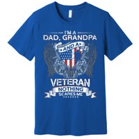 Dad Grandpa And A Veteran Proud American Veteran Grandfather Gift Premium T-Shirt