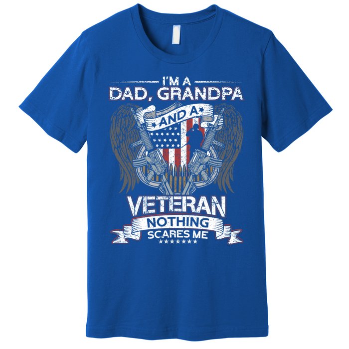 Dad Grandpa And A Veteran Proud American Veteran Grandfather Gift Premium T-Shirt