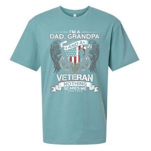 Dad Grandpa And A Veteran Proud American Veteran Grandfather Gift Sueded Cloud Jersey T-Shirt