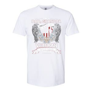 Dad Grandpa And A Veteran Proud American Veteran Grandfather Gift Softstyle CVC T-Shirt