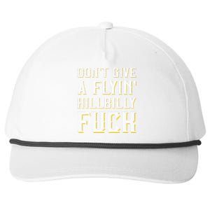 DonT Give A Flyin Hillbilly Fuck Redneck Snapback Five-Panel Rope Hat