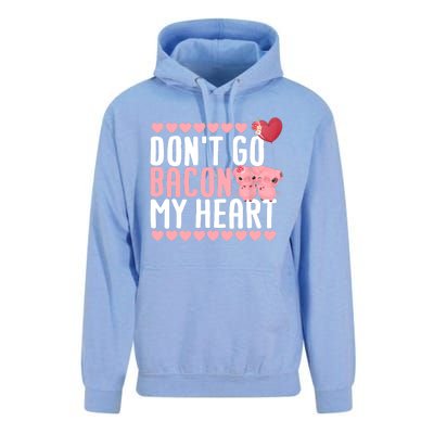 Don't Go Bacon My Heart Funny Pig Lover Pun Valentines Day Unisex Surf Hoodie