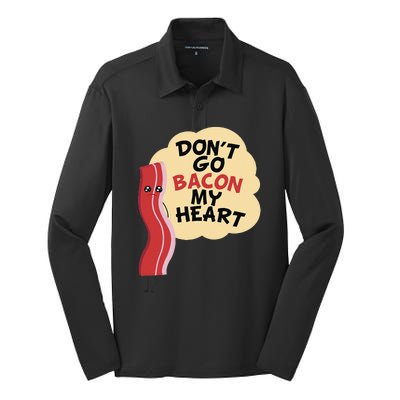 Don't Go Bacon My Heart! Bacon And Eggs Lover Silk Touch Performance Long Sleeve Polo