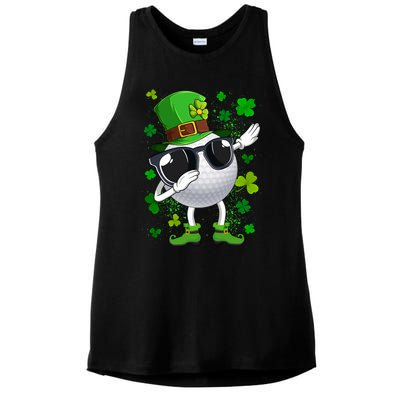 Dabbing Golf Ball Leprechaun Saint Patrick's Day Cute Gift Ladies PosiCharge Tri-Blend Wicking Tank