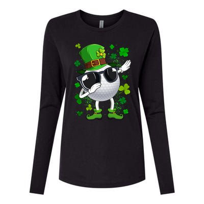 Dabbing Golf Ball Leprechaun Saint Patrick's Day Cute Gift Womens Cotton Relaxed Long Sleeve T-Shirt