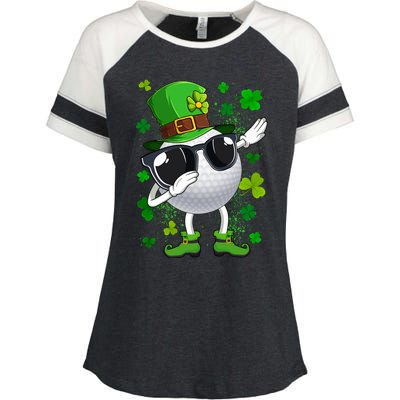 Dabbing Golf Ball Leprechaun Saint Patrick's Day Cute Gift Enza Ladies Jersey Colorblock Tee