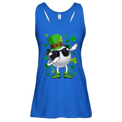 Dabbing Golf Ball Leprechaun Saint Patrick's Day Cute Gift Ladies Essential Flowy Tank