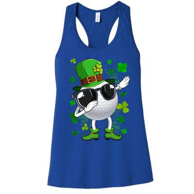 Dabbing Golf Ball Leprechaun Saint Patrick's Day Cute Gift Women's Racerback Tank