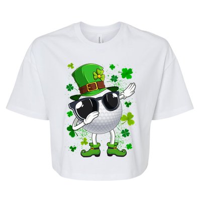 Dabbing Golf Ball Leprechaun Saint Patrick's Day Cute Gift Bella+Canvas Jersey Crop Tee