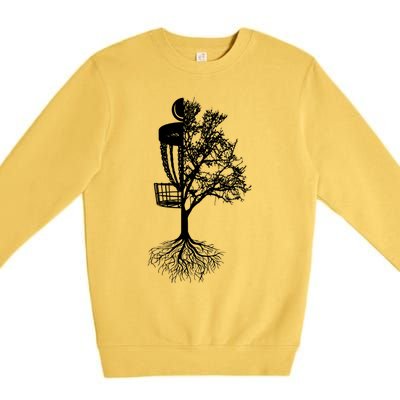 Disc Golf Basket And Tree Frolf Frisbee Golf Cool Gift Premium Crewneck Sweatshirt