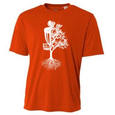 Disc Golf Basket And Tree Frolf Frisbee Golf Cool Gift Cooling Performance Crew T-Shirt