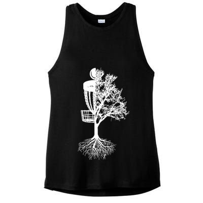 Disc Golf Basket And Tree Frolf Frisbee Golf Cool Gift Ladies PosiCharge Tri-Blend Wicking Tank