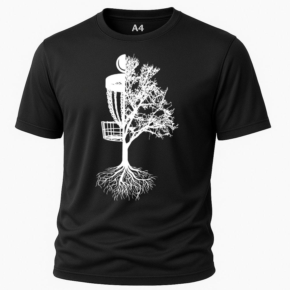 Disc Golf Basket And Tree Frolf Frisbee Golf Cool Gift Cooling Performance Crew T-Shirt