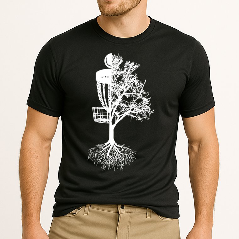 Disc Golf Basket And Tree Frolf Frisbee Golf Cool Gift Cooling Performance Crew T-Shirt