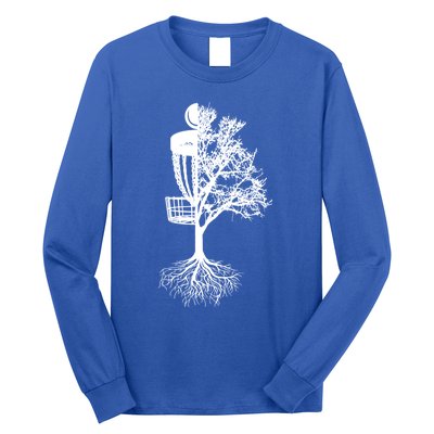 Disc Golf Basket And Tree Frolf Frisbee Golf Cool Gift Long Sleeve Shirt