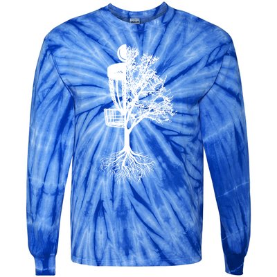 Disc Golf Basket And Tree Frolf Frisbee Golf Cool Gift Tie-Dye Long Sleeve Shirt