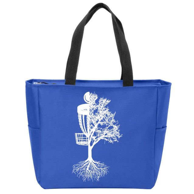 Disc Golf Basket And Tree Frolf Frisbee Golf Cool Gift Zip Tote Bag