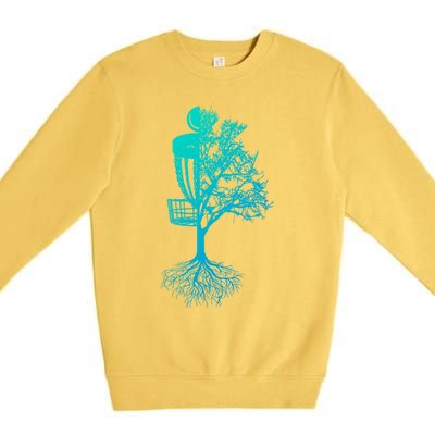 Disc Golf Basket And Tree Frolf Frisbee Golf Cool Gift Premium Crewneck Sweatshirt