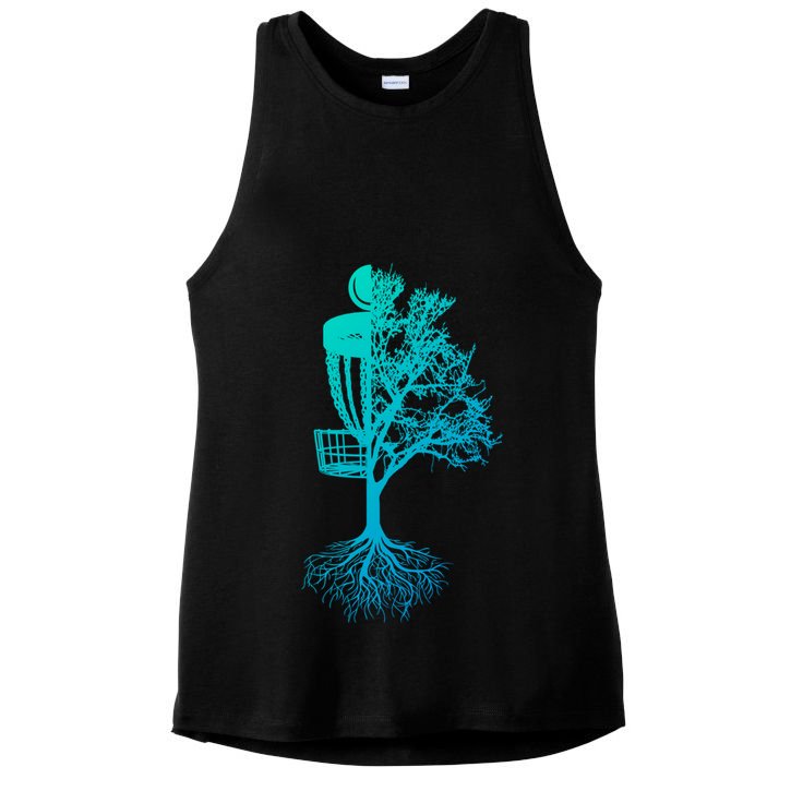 Disc Golf Basket And Tree Frolf Frisbee Golf Cool Gift Ladies PosiCharge Tri-Blend Wicking Tank