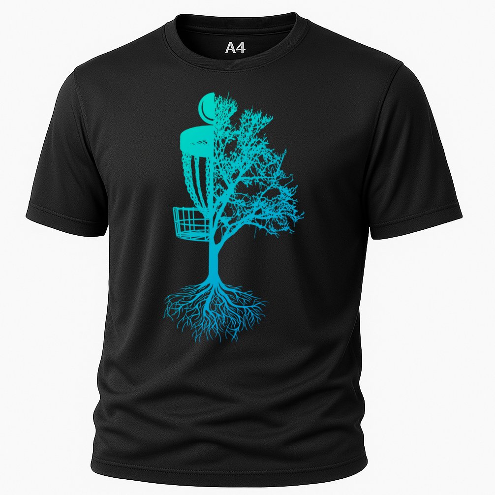 Disc Golf Basket And Tree Frolf Frisbee Golf Cool Gift Cooling Performance Crew T-Shirt