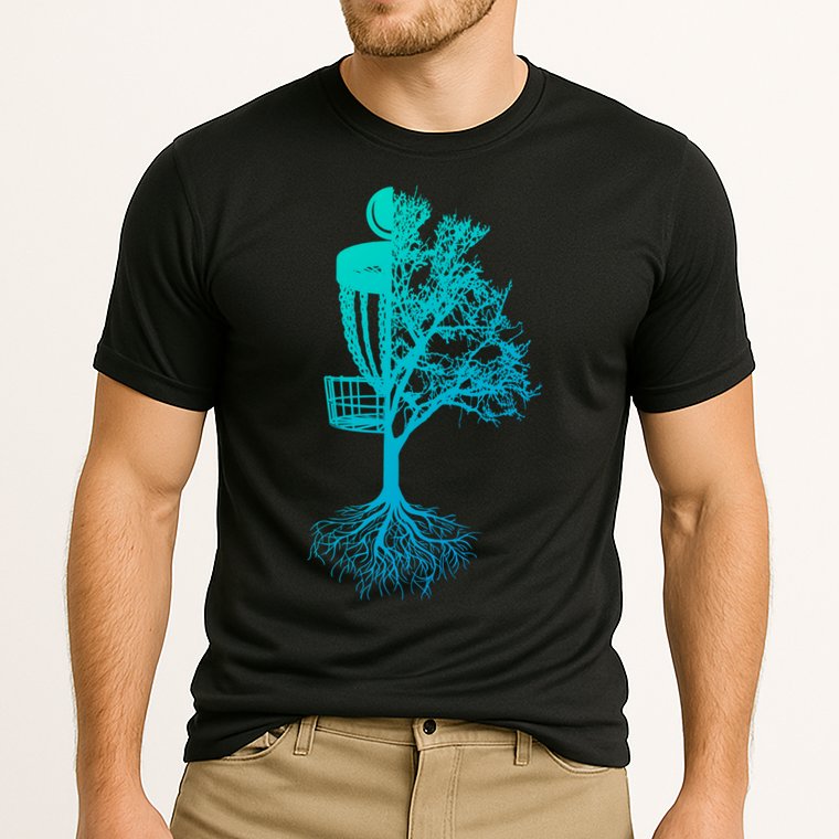 Disc Golf Basket And Tree Frolf Frisbee Golf Cool Gift Cooling Performance Crew T-Shirt