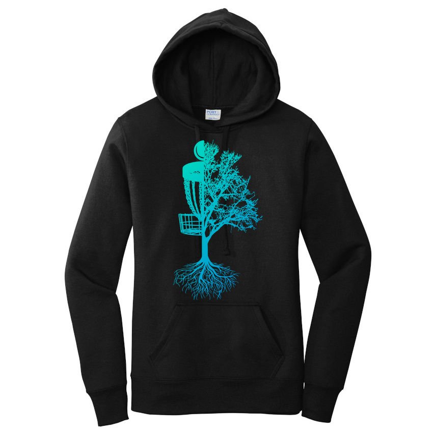 Disc Golf Basket And Tree Frolf Frisbee Golf Cool Gift Women's Pullover Hoodie