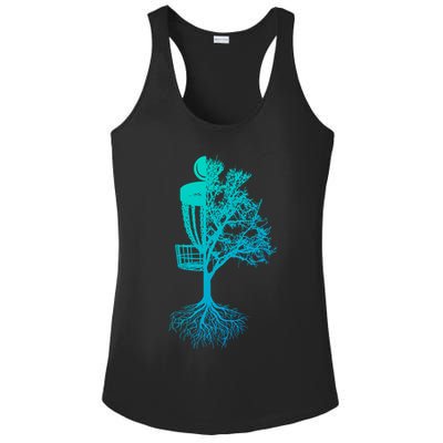 Disc Golf Basket And Tree Frolf Frisbee Golf Cool Gift Ladies PosiCharge Competitor Racerback Tank
