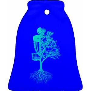 Disc Golf Basket And Tree Frolf Frisbee Golf Cool Gift Ceramic Bell Ornament