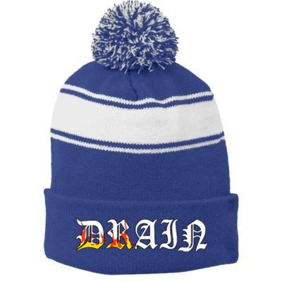 D.R.A.I.N G.A.N.G Bladee Stripe Pom Pom Beanie