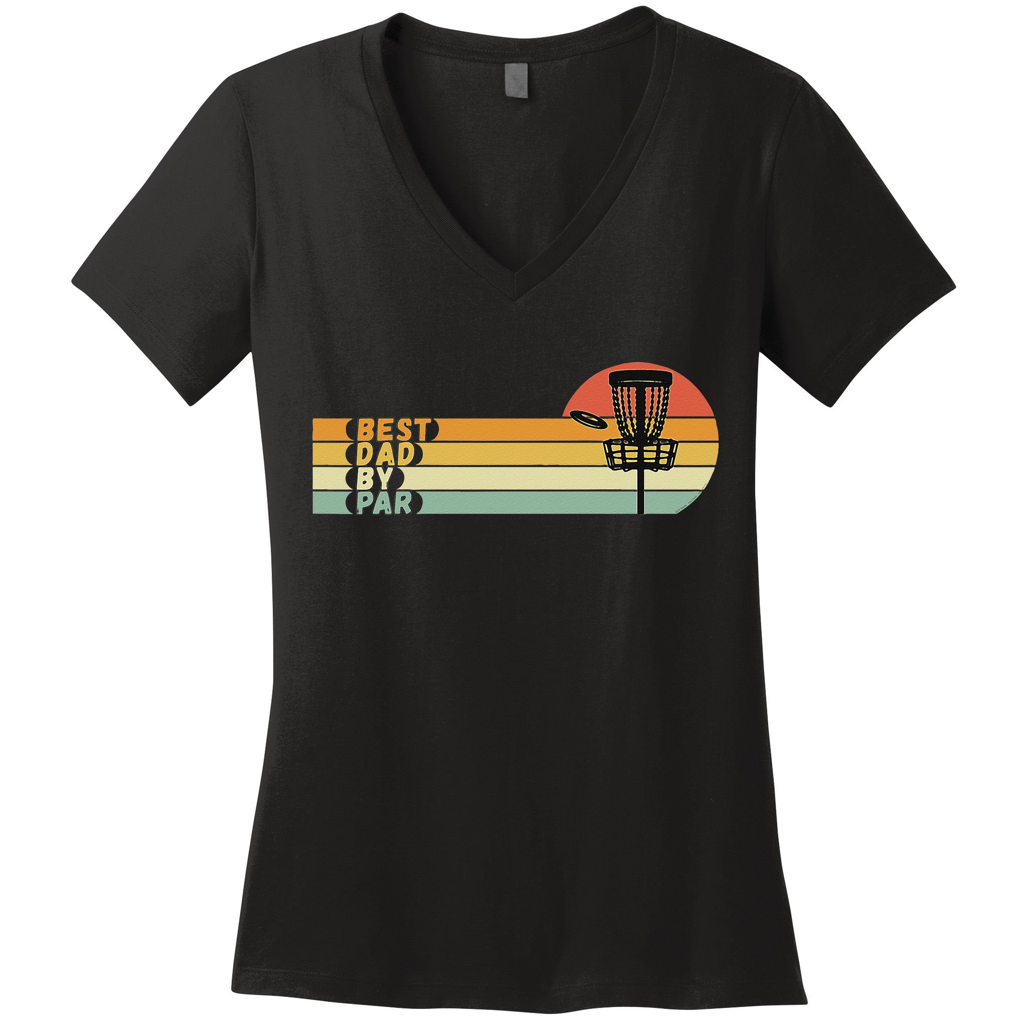 Disc Golf Best Dad By Par Father's Day Disc Golf Women's V-Neck T-Shirt