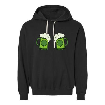 Drinking Green Beer Boobs Shamrock Irish Patricks Day Garment-Dyed Fleece Hoodie